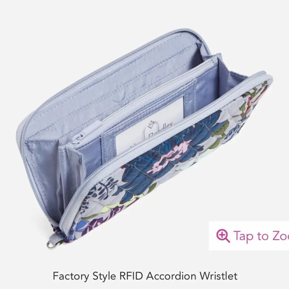 Vera Bradley Factory Style RFID Accordion Wristlet in Bengal Lily NWT